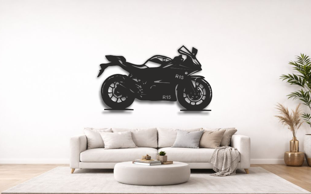 Yamaha R15 V4 Bike Metal Wall Art