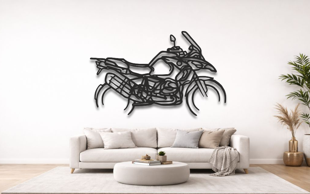 BMW GS Enduro Silhouette Metal Bike Wall Art