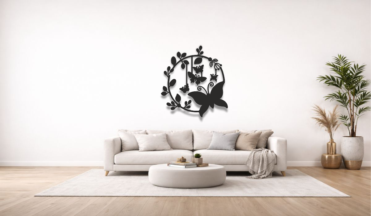 Butterfly Vine Metal Wall Art
