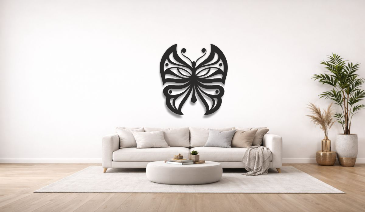 Ornate Butterfly Metal Wall Art
